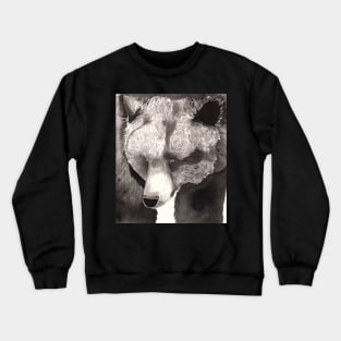 Close up bear in ink Crewneck Sweatshirt